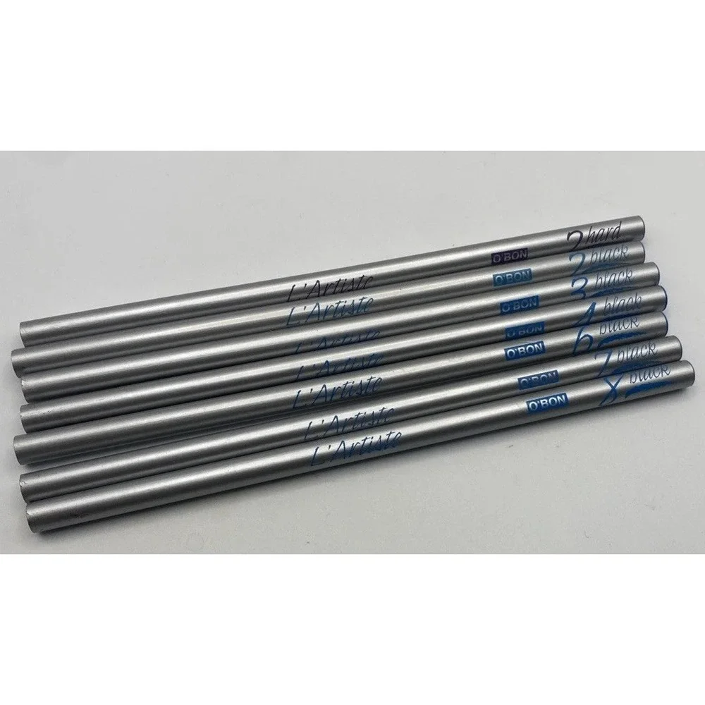 Vintage O'BON L'Artiste Set of 7 Pencils Professional Black Hard Assorted‎